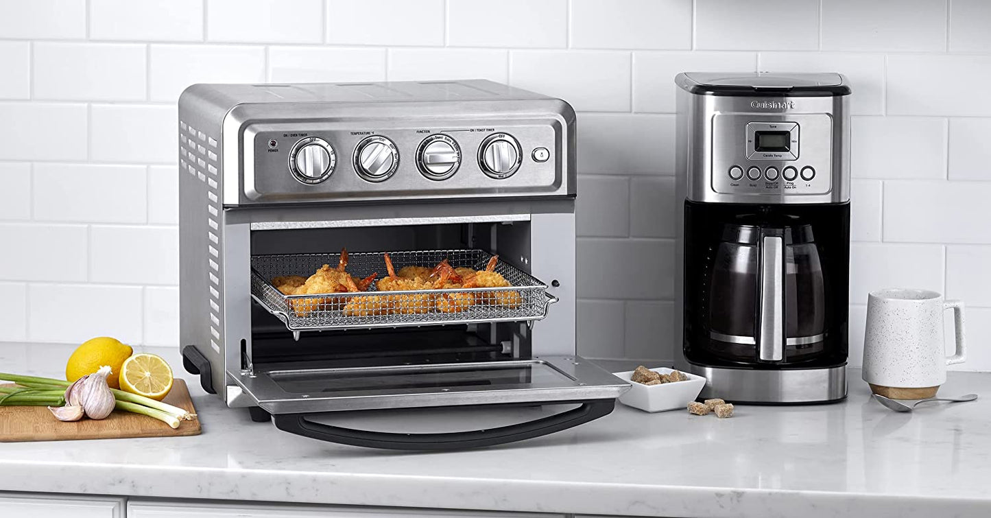 Air Fryer + Convection Toaster Oven by Cuisinart, 7-1 Oven with Bake, Grill, Broil & Warm Options, Stainless Steel, TOA-60